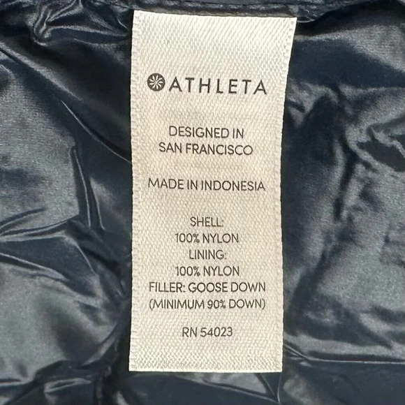 Athleta Jacket Womens 2XS Banner Peak Goose Down Puffer Full Zip Insulated Blue - Picture 9 of 12
